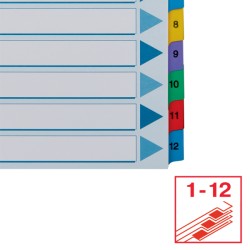Przekładki kartonowe Mylar  A4 Esselte, biały 1-12