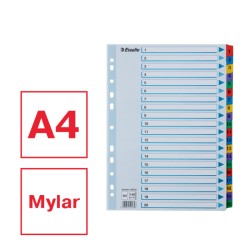 Przekładki kartonowe Mylar  A4 Esselte, biały 1-20