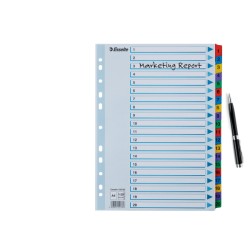 Przekładki kartonowe Mylar  A4 Esselte, biały 1-20