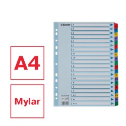 Przekładki kartonowe Mylar  A4 Esselte, biały A-Z