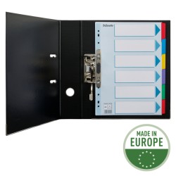 Przekładki, kolorowy karton, karta opisowa Mylar A4, Esselte, 6 kart