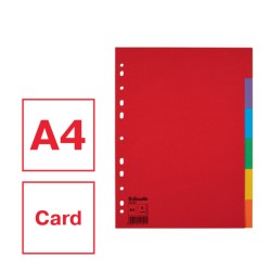Przekładki, kolorowy karton bez karty opisowej A4, 6 kart