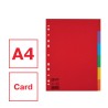 Przekładki, kolorowy karton bez karty opisowej A4, 6 kart