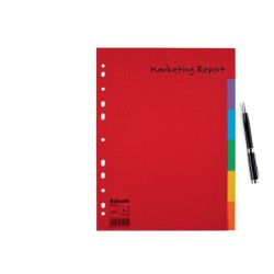 Przekładki, kolorowy karton bez karty opisowej A4, 6 kart