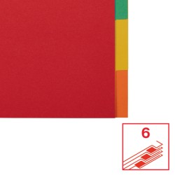 Przekładki, kolorowy karton bez karty opisowej A4, 6 kart
