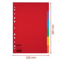 Przekładki, kolorowy karton bez karty opisowej A4, 6 kart