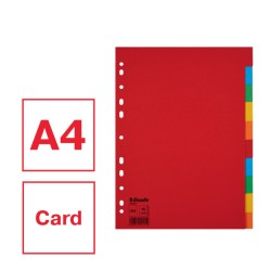 Przekładki, kolorowy karton bez karty opisowej A4, 10 kart