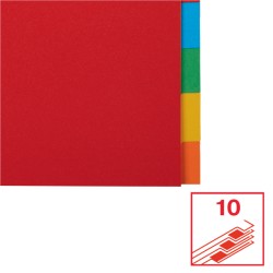 Przekładki, kolorowy karton bez karty opisowej A4, 10 kart