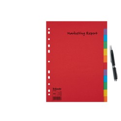 Przekładki, kolorowy karton bez karty opisowej A4, 12 kart