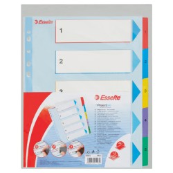 Przekładki karton. Mylar A4 Maxi z lamin. kartą do wielokrotnego opisywania, 1-5