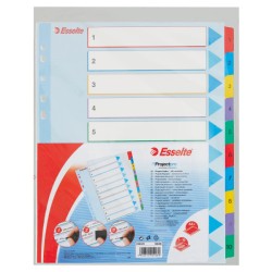 Przekładki karton. Mylar A4 Maxi z lamin. kartą do wielokrotnego opisywania, 1-10