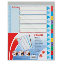 Przekładki karton. Mylar A4 Maxi z lamin. kartą do wielokrotnego opisywania, 1-12
