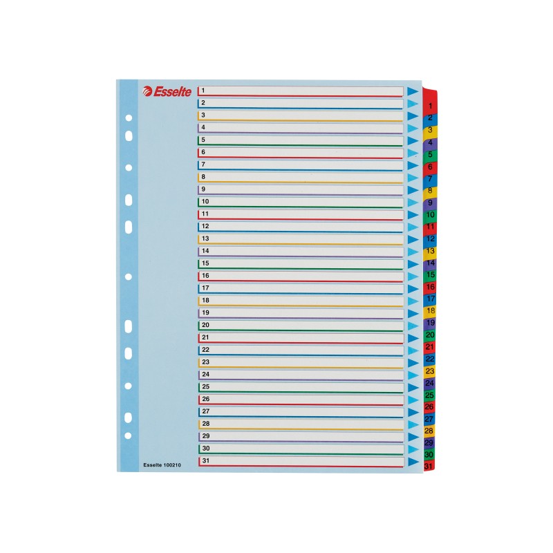 Przekładki karton. Mylar A4 Maxi z lamin. kartą do wielokrotnego opisywania, 1-31