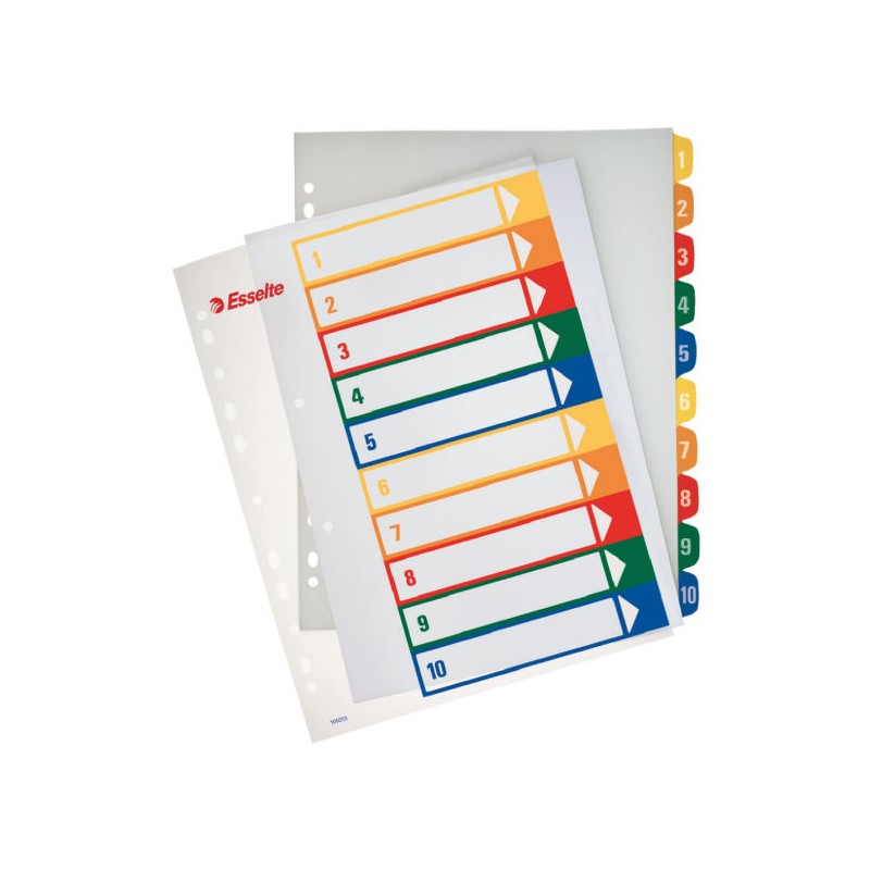 Przekładki plast. do nadruk. tekstu na kartę, Esselte, 1-10