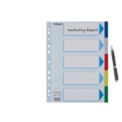 Przekładki plastikowe z PP A4 Esselte, 5 kart