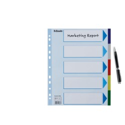 Przekładki plastikowe MAXI z PP Esselte, 5 kart