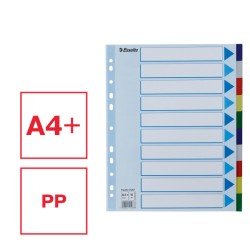 Przekładki plastikowe MAXI z PP Esselte, 10 kart