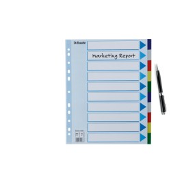 Przekładki plastikowe MAXI z PP Esselte, 10 kart