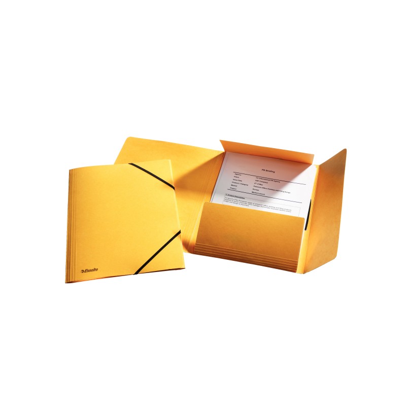 Teczka preszpanowa z gumką Esselte, żółty