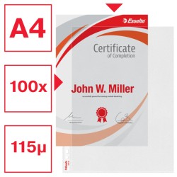 Koszulki otwierane u góry i z lewej strony A4 Esselte, 115 mic.