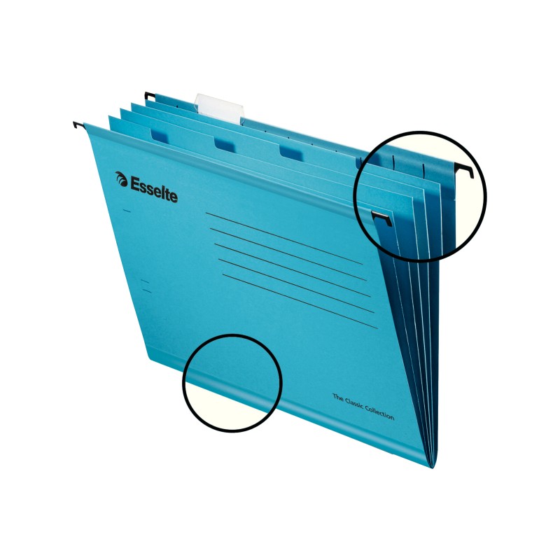 Teczki zawieszane z przekładkami Esselte Classic A4, niebieski