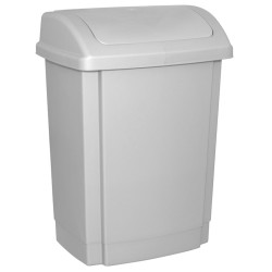Kosz na śmieci z pokrywą OFFICE PRODUCTS, tworzywo, 15l, szary
