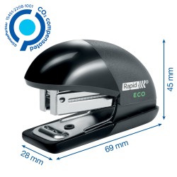 Zszywacz Fashion ECO Rapid Mini, czarny, 5 lat gwarancji, 10 kartek