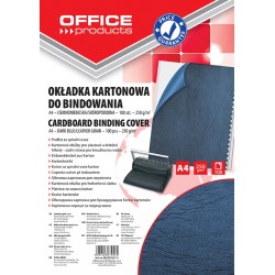 Okładki do bindowania OFFICE PRODUCTS, karton, A4, 250gsm, skóropodobne, 100szt., ciemnoniebieskie