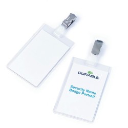 Identyfikator 90x60 mm pionowy z klipem