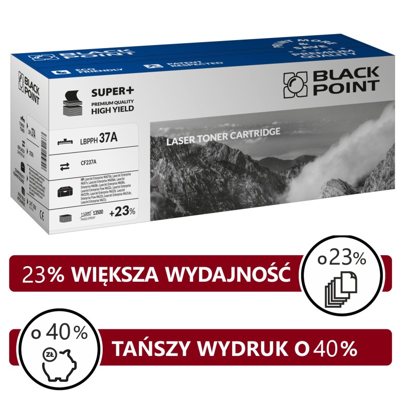 Black Point toner LBPPH37A zastępuje HP CF237A, Black, 13500 stron.