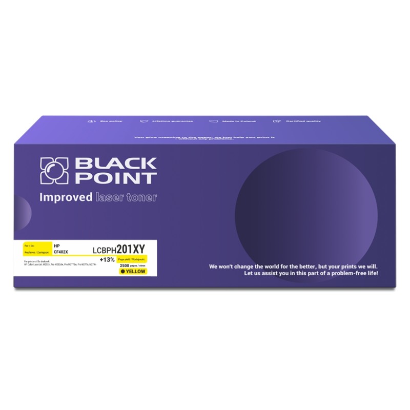 Black Point toner LCBPH201XY zastępuje HP CF402X, żółty