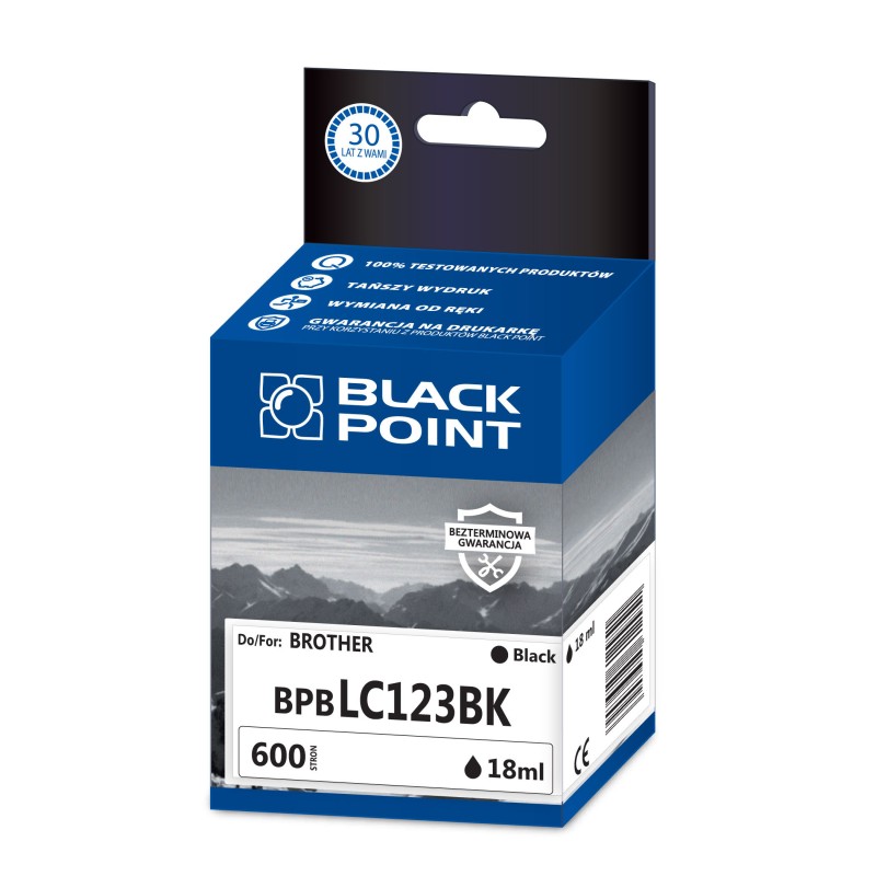 Black Point tusz BPBLC123BK zastępuje Brother LC123BK, czarny