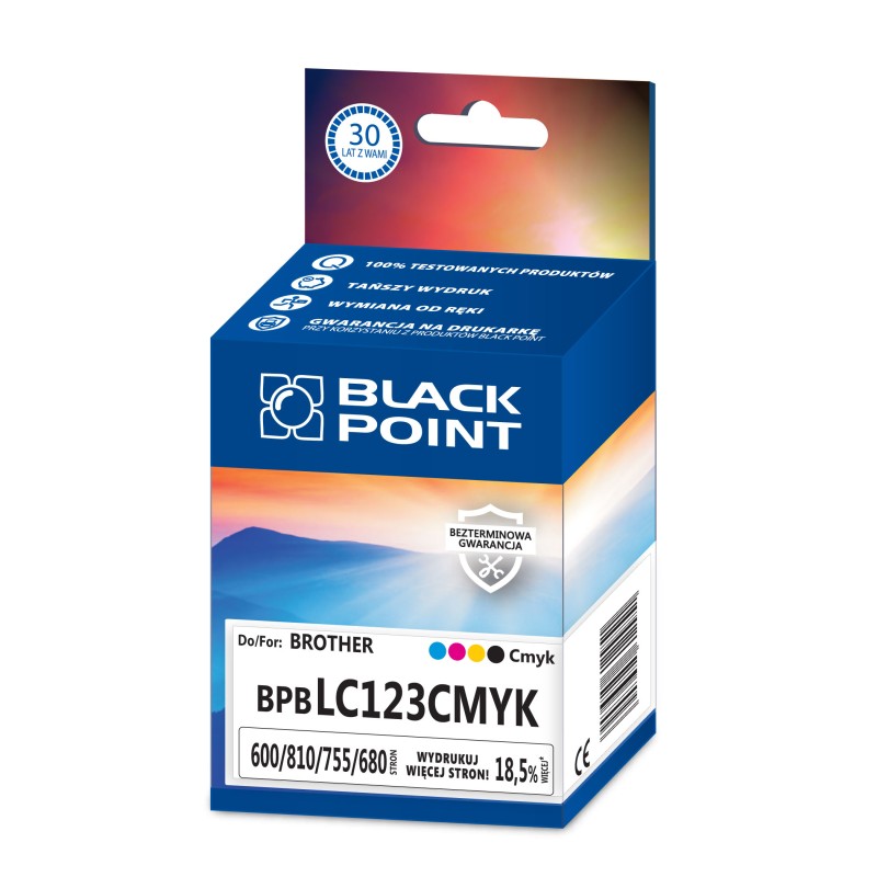 Black Point tusz BPBLC123CMYK zastępuje Brother LC-123, MULTIPACK (CMYK)