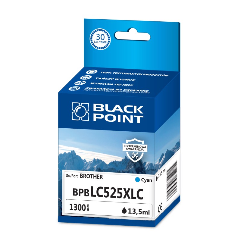 Black Point tusz BPBLC525XLC zastępuje Brother LC-525XLC, niebieski