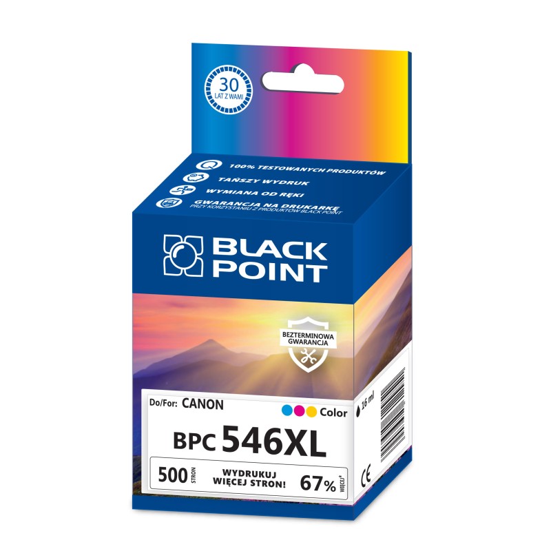 Black Point tusz BPC546XL zastępuje Canon CL-546XL, trójkolorowy