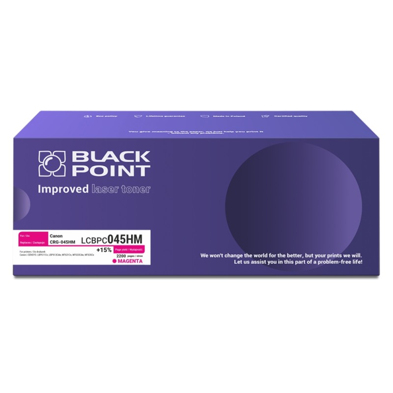 Black Point toner LCBPC045HM zastępuje Canon CRG-045HM magenta
