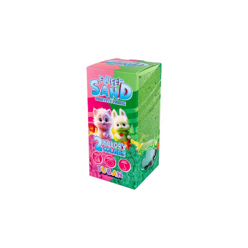 ZESTAW  FLUFFY SAND - PUSZYSTY PIASEK RÓŻOWY & ZIELONY  2 X 70 g
