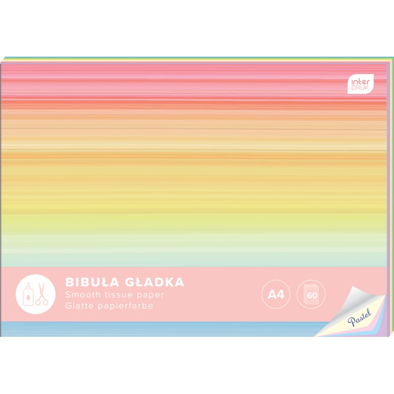 Bibuła gładka w zeszycie A4 60 Pastel