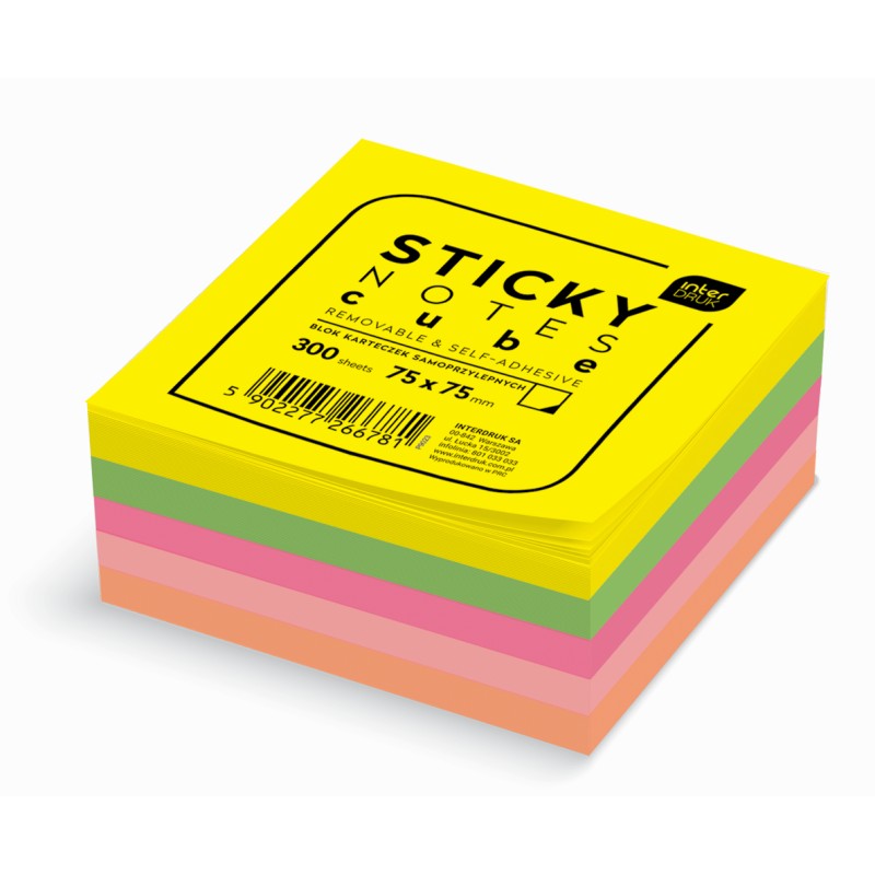Blok karteczek samoprz.75x75mm NEON