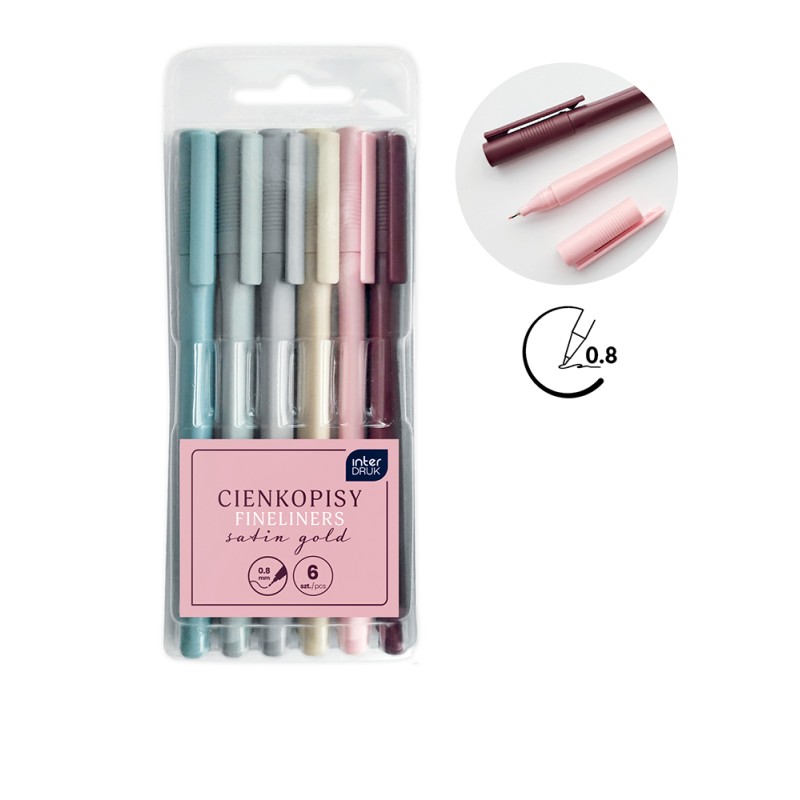 Cienkopisy 6kol. Satin Gold
