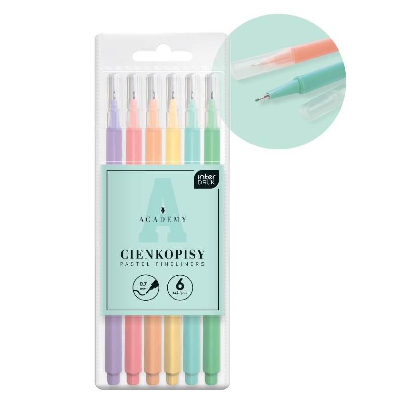 Cienkopisy pastelowe 6kol. ACADEMY
