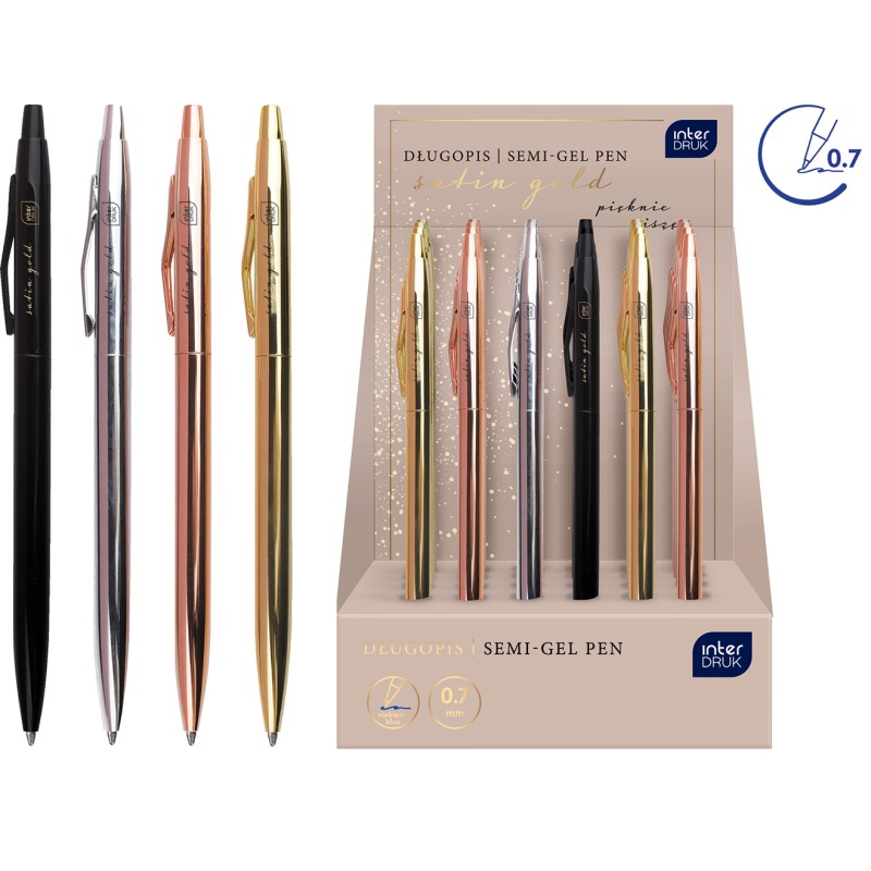 Długopis metalowy slim Satin Gold 