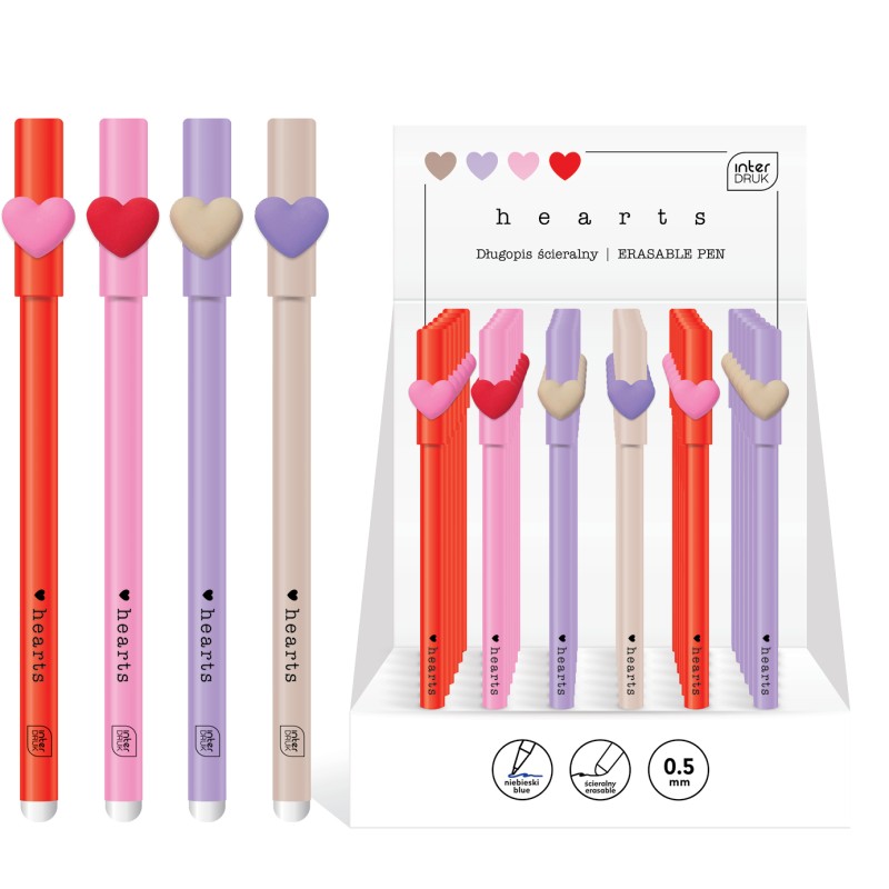 Długopis ścieralny HEARTS 