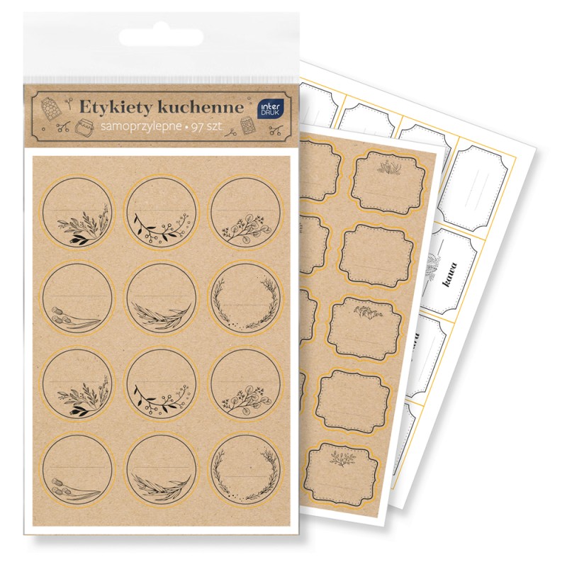 Etykiety kuchenne 97szt. B&W