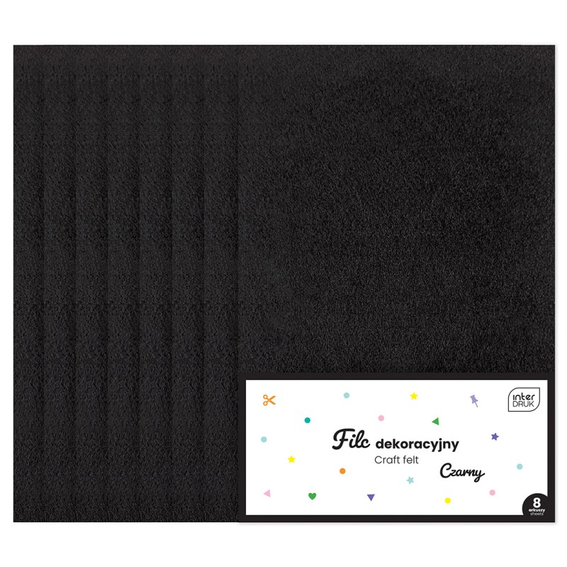 Filc dekoracyjny 8szt. Czarny