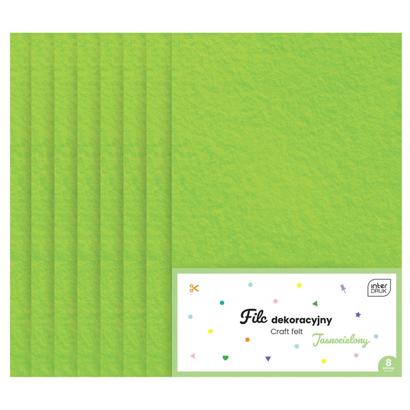 Filc dekoracyjny 8szt. J.Zielony