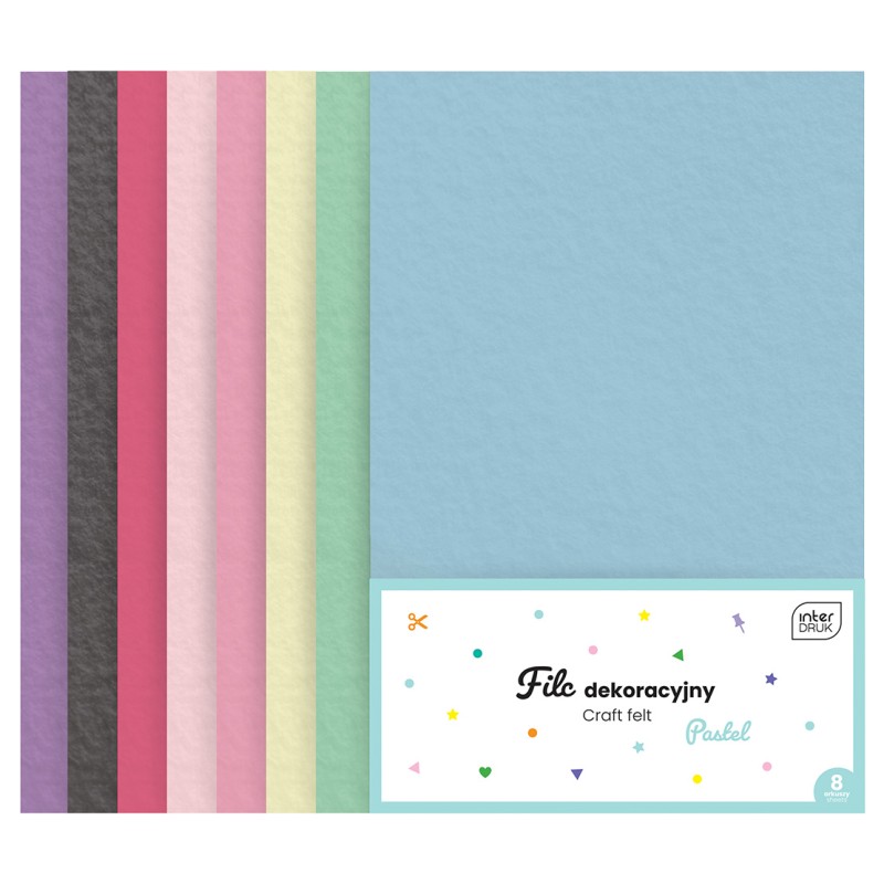 Filc dekoracyjny 8szt. PASTEL