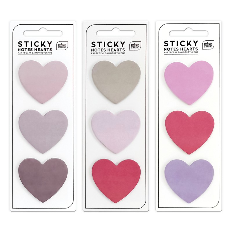 Karteczki samoprz.kształty HEARTS
