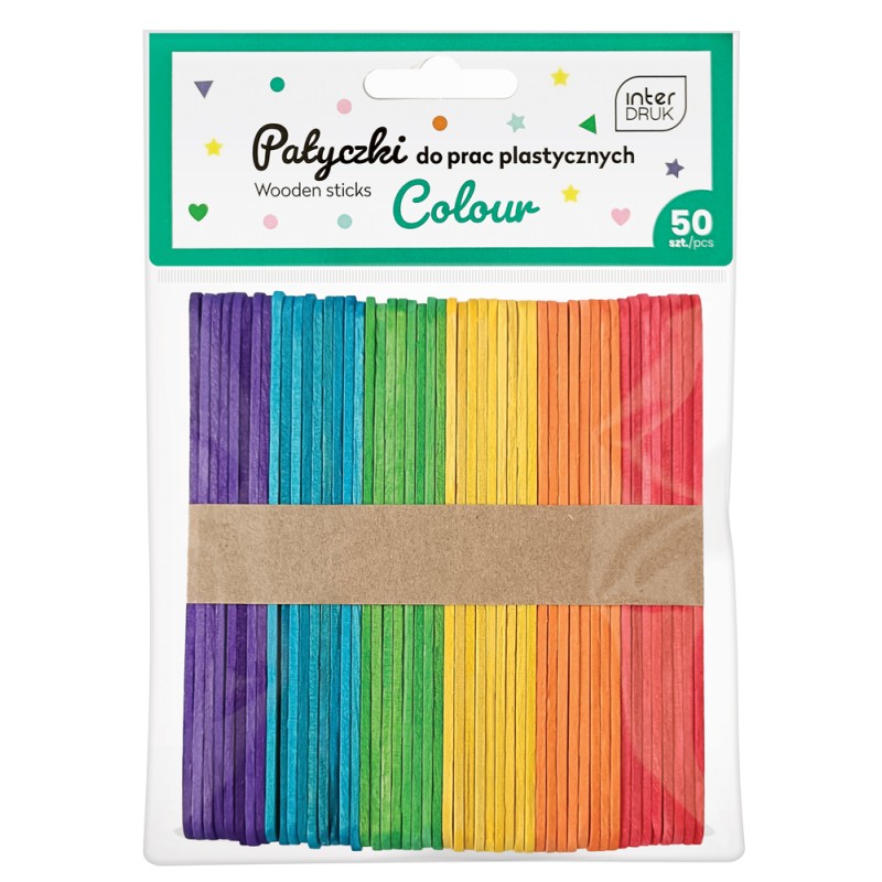 Kolorowe patycz do pr plast 113x10 50szt