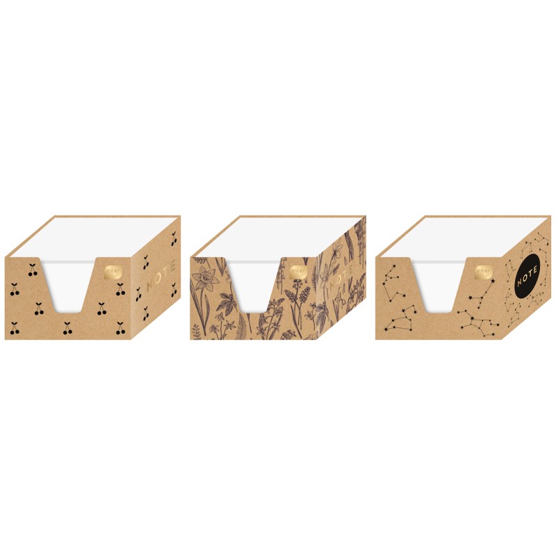 Kostka pap.9x9x5cm biała kub.kart.Kraft